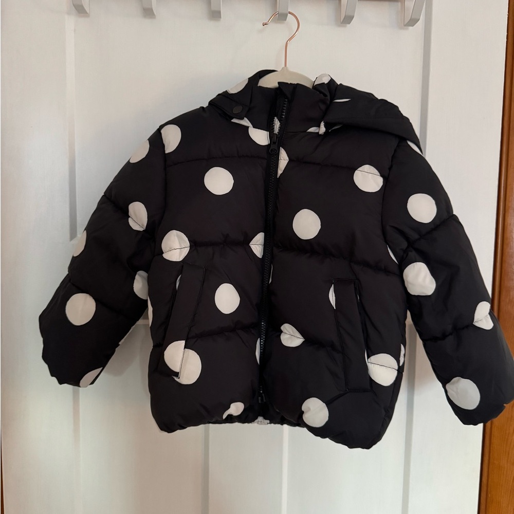 H&M Black and White Polka Dot Kids Puffer Jacket